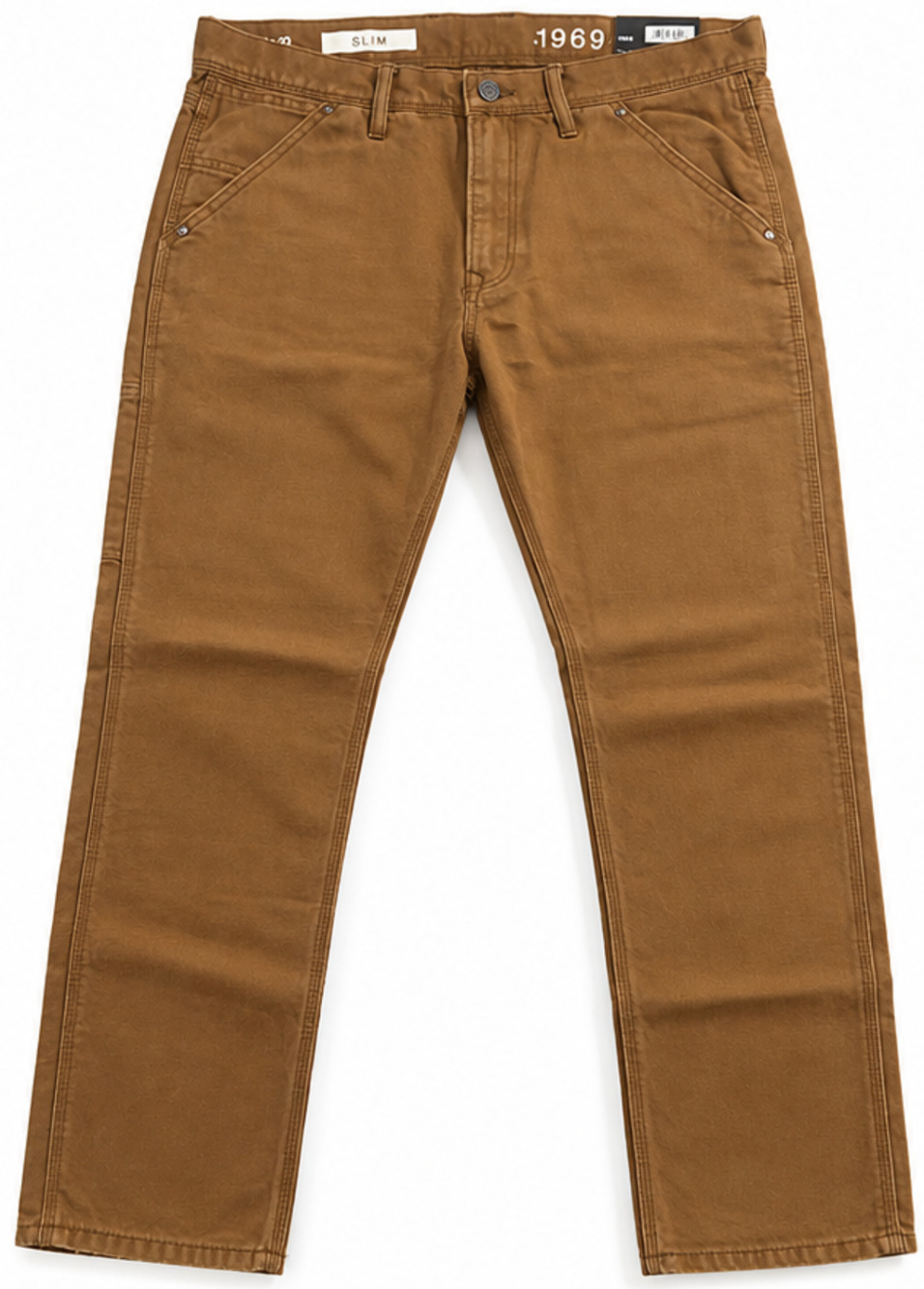 Gap 1969 Men's Slim Carpenter Utility Pants Brown Canvas 34x30 Workwear